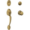 image:imageSCHLAGE Plymouth Single Cylinder Handleset and Plymouth Knob Bright Brass F60 PLY 605Antique Brass
