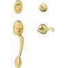 image:imageSCHLAGE Plymouth Single Cylinder Handleset and Plymouth Knob Bright Brass F60 PLY 605Antique Brass