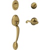 image:imageSCHLAGE Plymouth Single Cylinder Handleset and Plymouth Knob Bright Brass F60 PLY 605Antique Brass