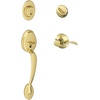 image:imageSCHLAGE Plymouth Single Cylinder Handleset and Plymouth Knob Bright Brass F60 PLY 605Bright Brass
