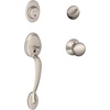 image:imageSCHLAGE Plymouth Single Cylinder Handleset and Plymouth Knob Bright Brass F60 PLY 605Satin Nickel