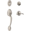 image:imageSCHLAGE Plymouth Single Cylinder Handleset and Plymouth Knob Bright Brass F60 PLY 605Satin Nickel