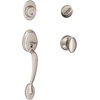image:imageSCHLAGE Plymouth Single Cylinder Handleset and Plymouth Knob Bright Brass F60 PLY 605Satin Nickel