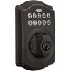 image:imageSchlage Camelot Electronic Keypad Deadbolt Lock Keyless Front Door Entry Mechanical Key Backup Included Satin Nickel BE365 V CAM 619Aged Bronze