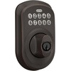 image:imageSchlage Camelot Electronic Keypad Deadbolt Lock Keyless Front Door Entry Mechanical Key Backup Included Satin Nickel BE365 V CAM 619Aged Bronze