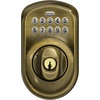image:imageSchlage Camelot Electronic Keypad Deadbolt Lock Keyless Front Door Entry Mechanical Key Backup Included Satin Nickel BE365 V CAM 619Antique Brass