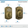 image:imageSchlage Camelot Electronic Keypad Deadbolt Lock Keyless Front Door Entry Mechanical Key Backup Included Satin Nickel BE365 V CAM 619Antique Brass