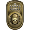 image:imageSchlage Camelot Electronic Keypad Deadbolt Lock Keyless Front Door Entry Mechanical Key Backup Included Satin Nickel BE365 V CAM 619Antique Brass