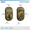 image:imageSchlage Camelot Electronic Keypad Deadbolt Lock Keyless Front Door Entry Mechanical Key Backup Included Satin Nickel BE365 V CAM 619Antique Brass