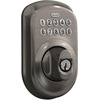 image:imageSchlage Camelot Electronic Keypad Deadbolt Lock Keyless Front Door Entry Mechanical Key Backup Included Satin Nickel BE365 V CAM 619Antique Pewter