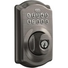 image:imageSchlage Camelot Electronic Keypad Deadbolt Lock Keyless Front Door Entry Mechanical Key Backup Included Satin Nickel BE365 V CAM 619Antique Pewter