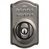 image:imageSchlage Camelot Electronic Keypad Deadbolt Lock Keyless Front Door Entry Mechanical Key Backup Included Satin Nickel BE365 V CAM 619Antique Pewter