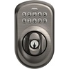 image:imageSchlage Camelot Electronic Keypad Deadbolt Lock Keyless Front Door Entry Mechanical Key Backup Included Satin Nickel BE365 V CAM 619Antique Pewter