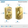 image:imageSchlage Camelot Electronic Keypad Deadbolt Lock Keyless Front Door Entry Mechanical Key Backup Included Satin Nickel BE365 V CAM 619Bright Brass