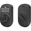 image:imageSchlage Camelot Electronic Keypad Deadbolt Lock Keyless Front Door Entry Mechanical Key Backup Included Satin Nickel BE365 V CAM 619Matte Black