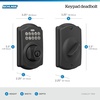 image:imageSchlage Camelot Electronic Keypad Deadbolt Lock Keyless Front Door Entry Mechanical Key Backup Included Satin Nickel BE365 V CAM 619Matte Black