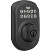 image:imageSchlage Camelot Electronic Keypad Deadbolt Lock Keyless Front Door Entry Mechanical Key Backup Included Satin Nickel BE365 V CAM 619Matte Black