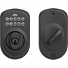 image:imageSchlage Camelot Electronic Keypad Deadbolt Lock Keyless Front Door Entry Mechanical Key Backup Included Satin Nickel BE365 V CAM 619Matte Black