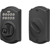 image:imageSchlage Camelot Electronic Keypad Deadbolt Lock Keyless Front Door Entry Mechanical Key Backup Included Satin Nickel BE365 V CAM 619Matte Black