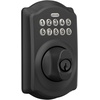 image:imageSchlage Camelot Electronic Keypad Deadbolt Lock Keyless Front Door Entry Mechanical Key Backup Included Satin Nickel BE365 V CAM 619Matte Black