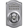 image:imageSchlage Camelot Electronic Keypad Deadbolt Lock Keyless Front Door Entry Mechanical Key Backup Included Satin Nickel BE365 V CAM 619Satin Chrome