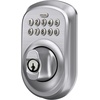 image:imageSchlage Camelot Electronic Keypad Deadbolt Lock Keyless Front Door Entry Mechanical Key Backup Included Satin Nickel BE365 V CAM 619Satin Chrome