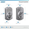 image:imageSchlage Camelot Electronic Keypad Deadbolt Lock Keyless Front Door Entry Mechanical Key Backup Included Satin Nickel BE365 V CAM 619Satin Chrome