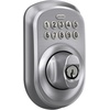 image:imageSchlage Camelot Electronic Keypad Deadbolt Lock Keyless Front Door Entry Mechanical Key Backup Included Satin Nickel BE365 V CAM 619Satin Chrome