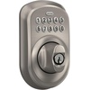 image:imageSchlage Camelot Electronic Keypad Deadbolt Lock Keyless Front Door Entry Mechanical Key Backup Included Satin Nickel BE365 V CAM 619Satin Nickel