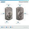 image:imageSchlage Camelot Electronic Keypad Deadbolt Lock Keyless Front Door Entry Mechanical Key Backup Included Satin Nickel BE365 V CAM 619Satin Nickel