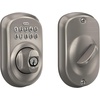 image:imageSchlage Camelot Electronic Keypad Deadbolt Lock Keyless Front Door Entry Mechanical Key Backup Included Satin Nickel BE365 V CAM 619Satin Nickel
