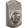 image:imageSchlage Camelot Electronic Keypad Deadbolt Lock Keyless Front Door Entry Mechanical Key Backup Included Satin Nickel BE365 V CAM 619Satin Nickel Pack of 2