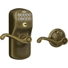 image:imageSchlage Camelot Keypad Lock with Lever Handle Electronic Keyless Door Entry AutoLock Enabled Antique Brass FE575 CAM 609 ACCAntique Brass