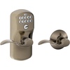 image:imageSchlage Camelot Keypad Lock with Lever Handle Electronic Keyless Door Entry AutoLock Enabled Antique Brass FE575 CAM 609 ACCAntique Pewter