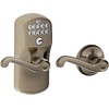 image:imageSchlage Camelot Keypad Lock with Lever Handle Electronic Keyless Door Entry AutoLock Enabled Antique Brass FE575 CAM 609 ACCAntique Pewter