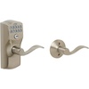 image:imageSchlage Camelot Keypad Lock with Lever Handle Electronic Keyless Door Entry AutoLock Enabled Antique Brass FE575 CAM 609 ACCSatin Nickel