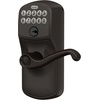 image:imageSchlage Camelot Keypad Lock with Lever Handle Electronic Keyless Door Entry Flex Lock AutoLock Option Satin Nickel FE595 CAM 619 ACCAged Bronze