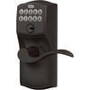 image:imageSchlage Camelot Keypad Lock with Lever Handle Electronic Keyless Door Entry Flex Lock AutoLock Option Satin Nickel FE595 CAM 619 ACCAged Bronze
