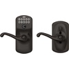 image:imageSchlage Camelot Keypad Lock with Lever Handle Electronic Keyless Door Entry Flex Lock AutoLock Option Satin Nickel FE595 CAM 619 ACCAged Bronze