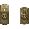 image:imageSchlage Camelot Keypad Lock with Lever Handle Electronic Keyless Door Entry Flex Lock AutoLock Option Satin Nickel FE595 CAM 619 ACCAntique Brass
