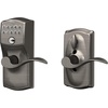 image:imageSchlage Camelot Keypad Lock with Lever Handle Electronic Keyless Door Entry Flex Lock AutoLock Option Satin Nickel FE595 CAM 619 ACCAntique Pewter