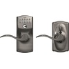 image:imageSchlage Camelot Keypad Lock with Lever Handle Electronic Keyless Door Entry Flex Lock AutoLock Option Satin Nickel FE595 CAM 619 ACCAntique Pewter
