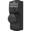 image:imageSchlage Camelot Keypad Lock with Lever Handle Electronic Keyless Door Entry Flex Lock AutoLock Option Satin Nickel FE595 CAM 619 ACCMatte Black