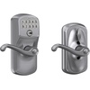 image:imageSchlage Camelot Keypad Lock with Lever Handle Electronic Keyless Door Entry Flex Lock AutoLock Option Satin Nickel FE595 CAM 619 ACCSatin Chrome