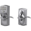image:imageSchlage Camelot Keypad Lock with Lever Handle Electronic Keyless Door Entry Flex Lock AutoLock Option Satin Nickel FE595 CAM 619 ACCSatin Chrome