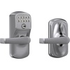 image:imageSchlage Camelot Keypad Lock with Lever Handle Electronic Keyless Door Entry Flex Lock AutoLock Option Satin Nickel FE595 CAM 619 ACCSatin Chrome