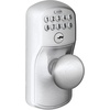image:imageSchlage Camelot Keypad Lock with Lever Handle Electronic Keyless Door Entry Flex Lock AutoLock Option Satin Nickel FE595 CAM 619 ACCSatin Chrome