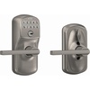 image:imageSchlage Camelot Keypad Lock with Lever Handle Electronic Keyless Door Entry Flex Lock AutoLock Option Satin Nickel FE595 CAM 619 ACCSatin Nickel
