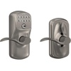 image:imageSchlage Camelot Keypad Lock with Lever Handle Electronic Keyless Door Entry Flex Lock AutoLock Option Satin Nickel FE595 CAM 619 ACCSatin Nickel
