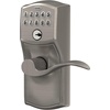 image:imageSchlage Camelot Keypad Lock with Lever Handle Electronic Keyless Door Entry Flex Lock AutoLock Option Satin Nickel FE595 CAM 619 ACCSatin Nickel